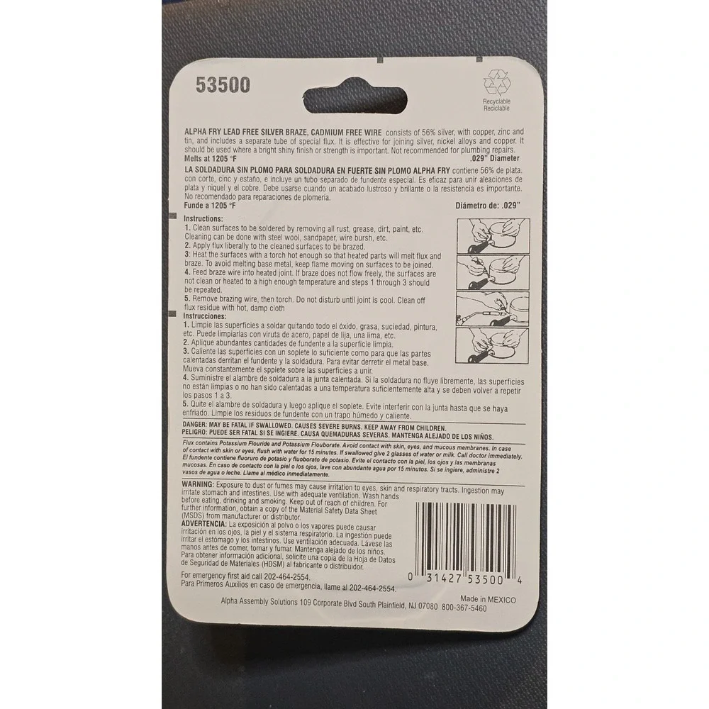 Alpha Fry Specialty Brazing Kit 53500 Solid Wire & Flux